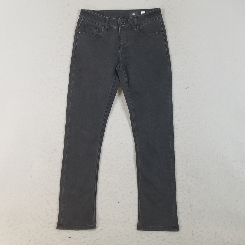 Volcom Jeans Men 30 Black 2x4 Skinny Fit Charcoal Denim Skate Pants